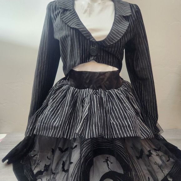 Disney Nightmare Before Christmas Inspired Pinstripe Tutu Set, Halloween Costume - Picture 1 of 15